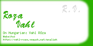 roza vahl business card